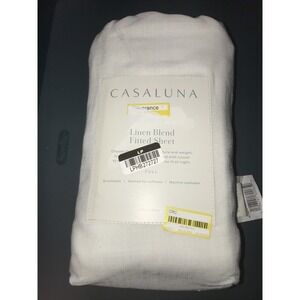 Brand NEW Casaluna Full Size Linen Blend Fitted Sheet - Fresh White